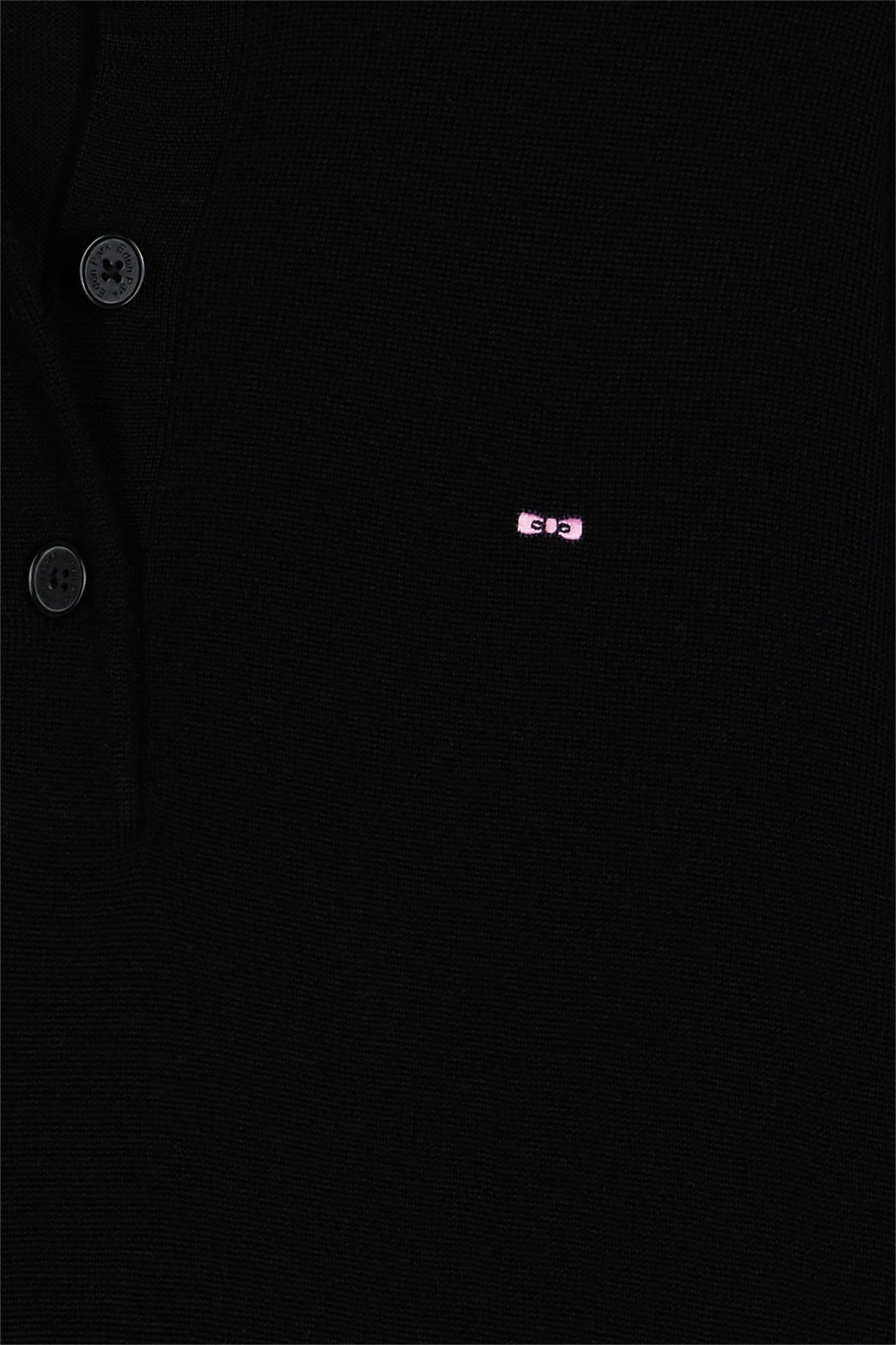 Robe en laine mérinos noire à col polo