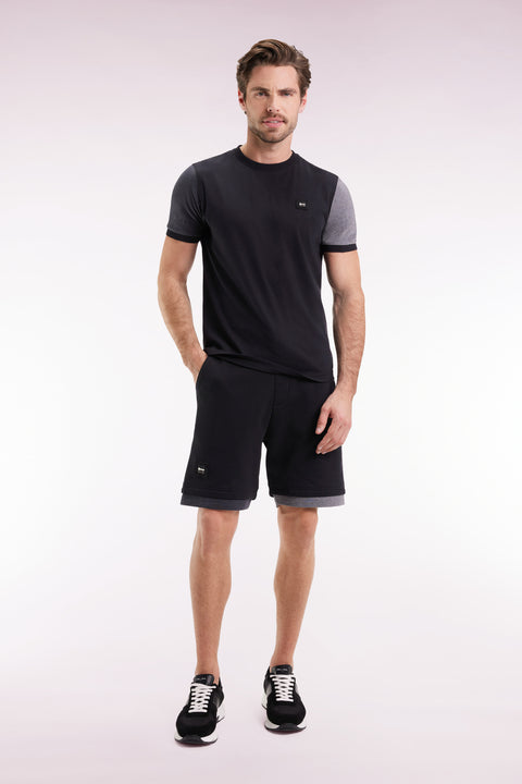 Short en molleton coton noir coupe ample - Image 3