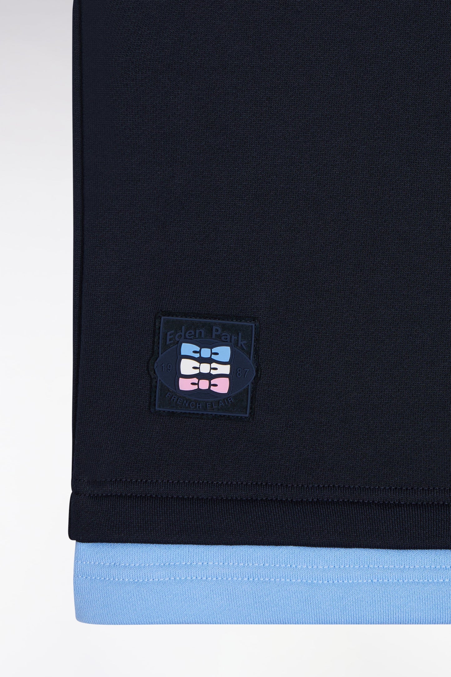 Short en molleton coton marine coupe ample