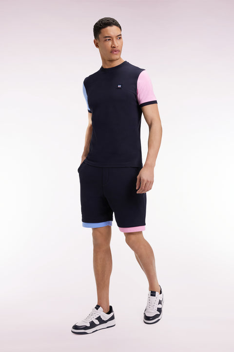 Short en molleton coton marine coupe ample - Image 1