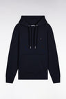 Navy cotton hooded sweatshirt, straight cut