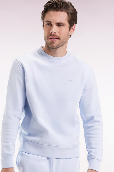Sky cotton round-neck sweatshirt, straight cut - Image 3