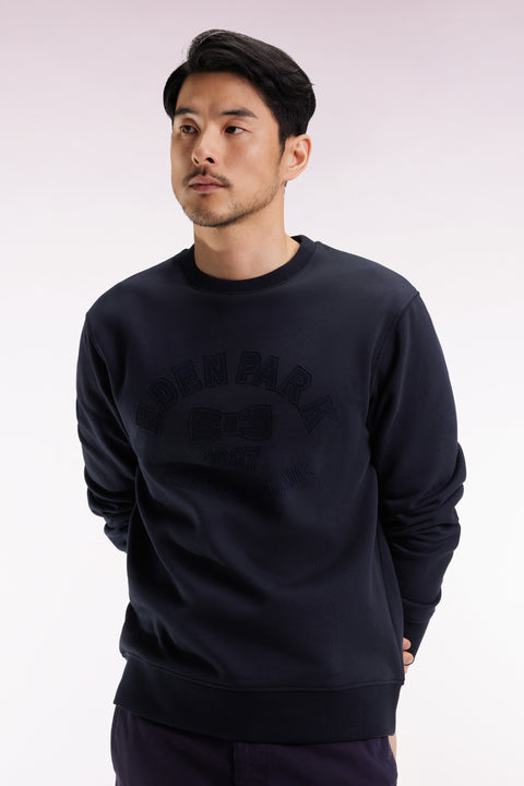 Sweatshirt à col rond en coton mélangé écru coupe Relaxed - Image 1