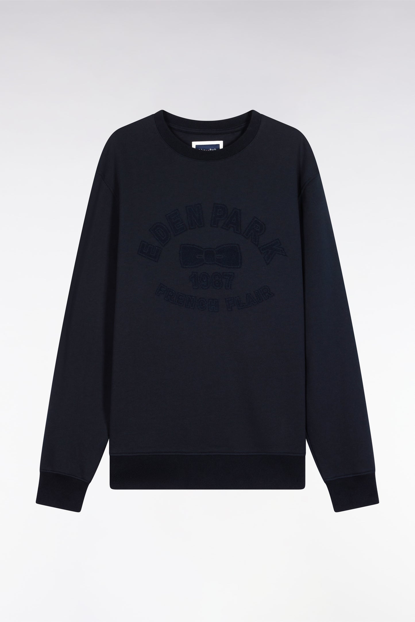 Round-neck sweatshirt in ecru cotton blend Relaxed fit