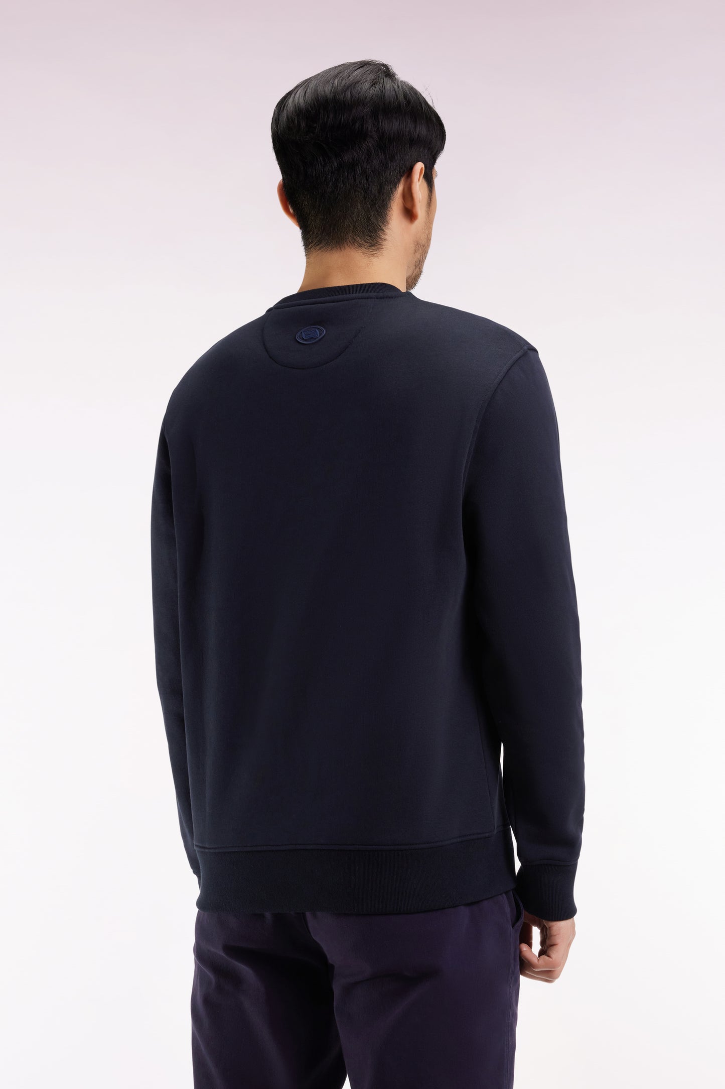 Round-neck sweatshirt in ecru cotton blend Relaxed fit