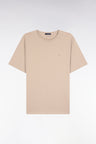 T-shirt manches courtes à col rond en coton Pima beige