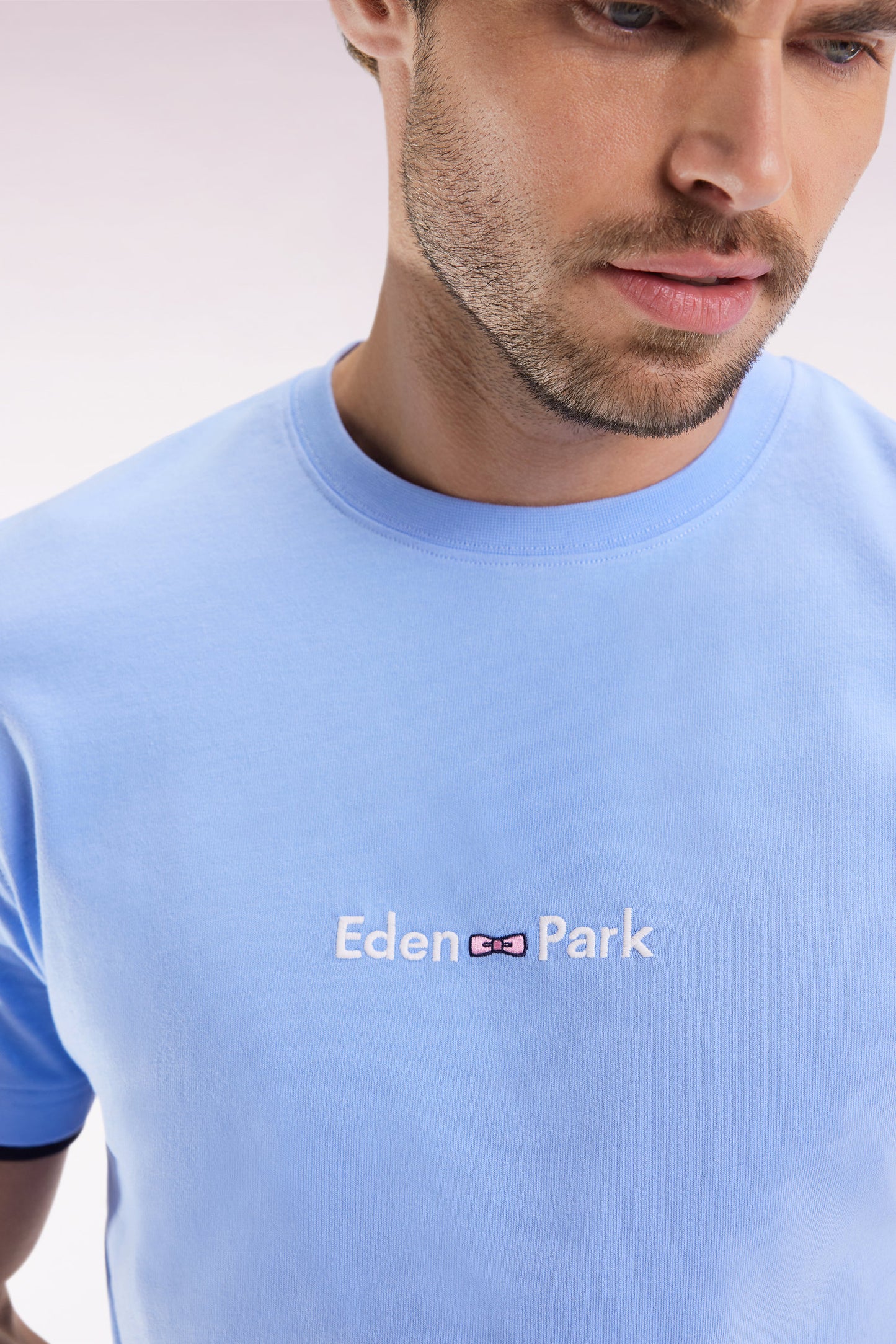 T-shirt à manches courtes broderie Eden Park en coton ciel