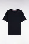 T-shirt à manches courtes en coton marine à logo