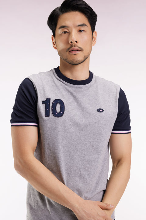 T-shirt à manches courtes en coton gris - Image 3