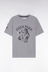 Grey short-sleeved t-shirt with XV de France rooster silk-screen print