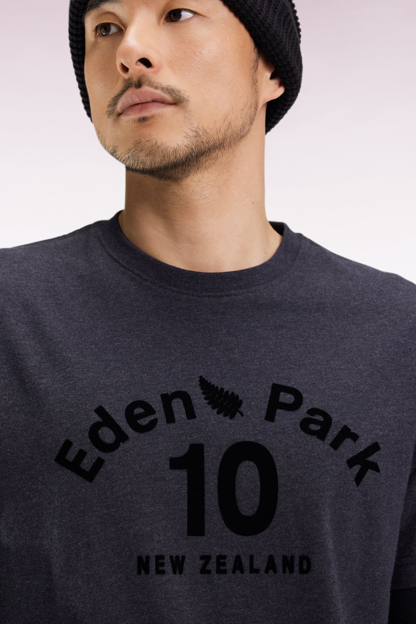 T-shirt à manches longues en coton gris effet superposition