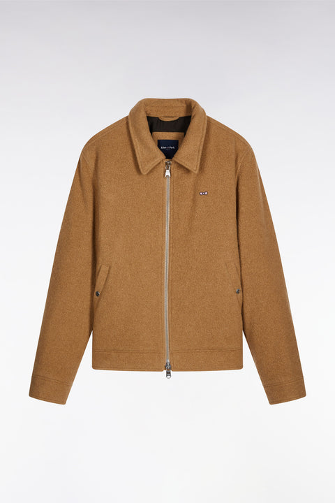 Blouson en laine bouillie mélangée camel - Image 2
