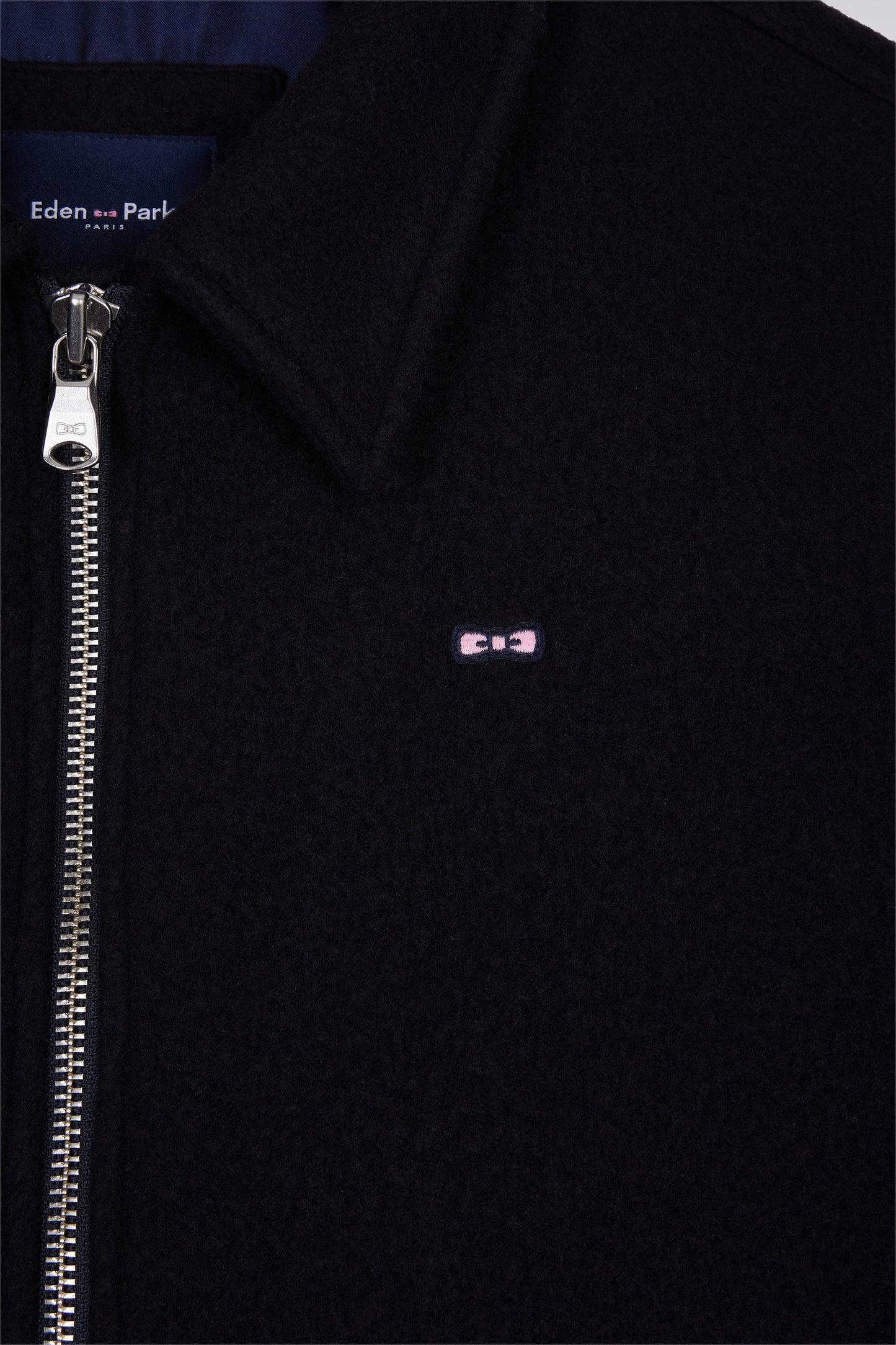 Blouson en laine bouillie mélangée marine