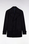 Navy wool-blend pea jacket