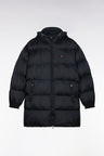 Long padded nylon jacket, black