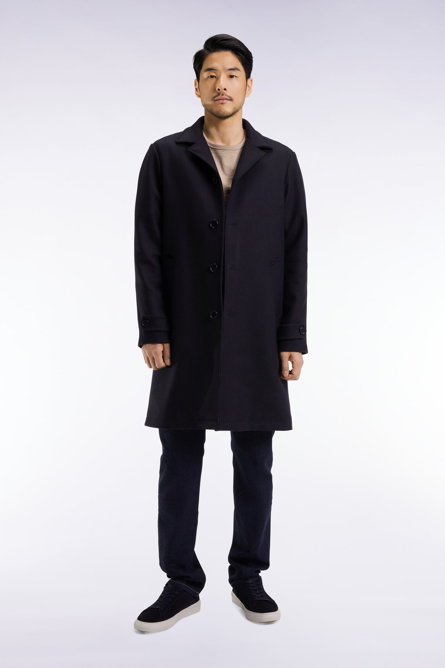 Manteau en laine mélangée marine