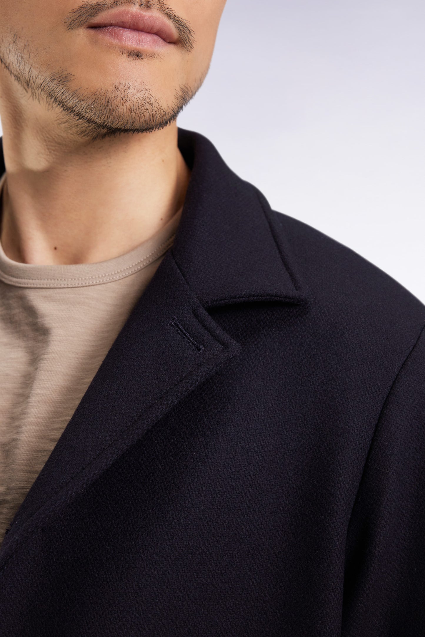 Manteau en laine mélangée marine