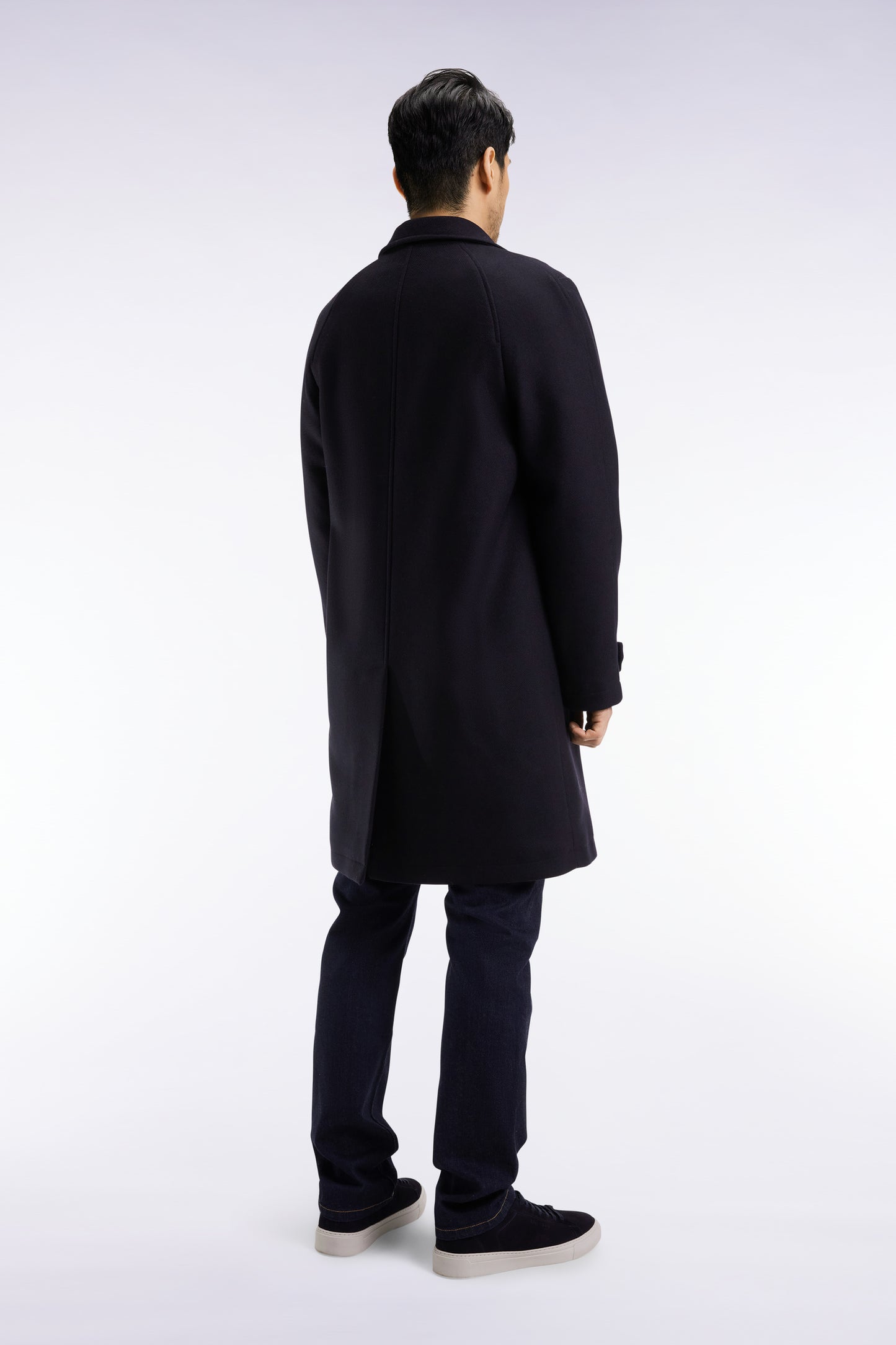 Navy wool-blend coat