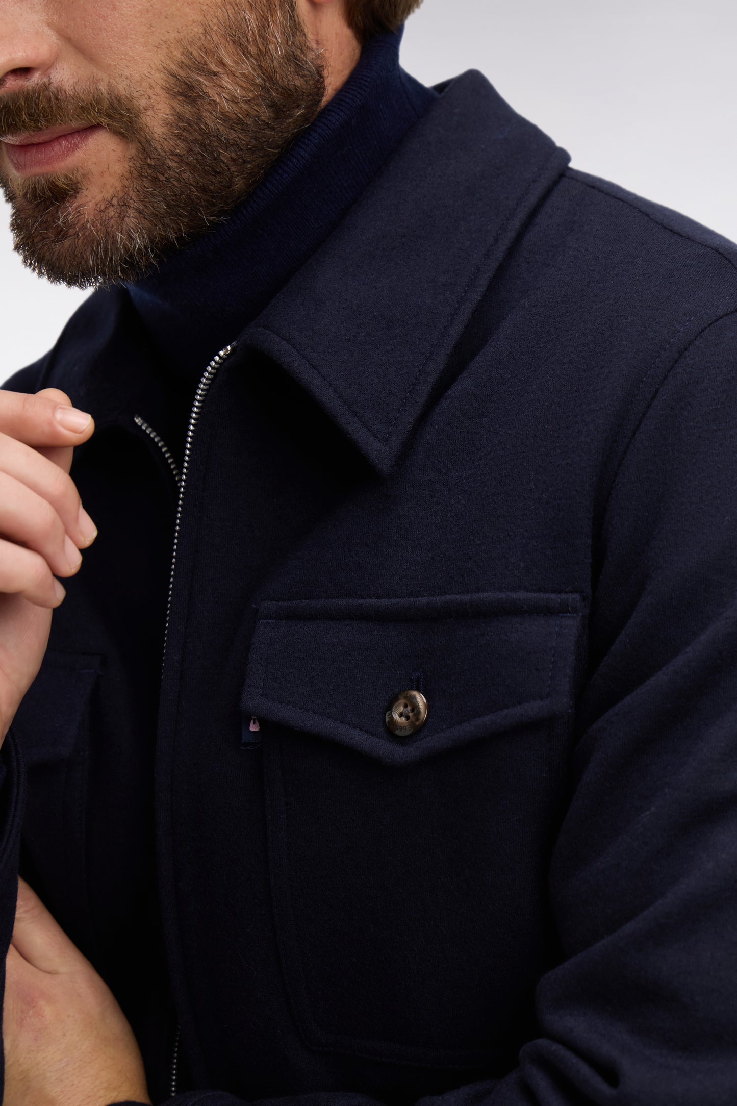 Surchemise en laine et coton