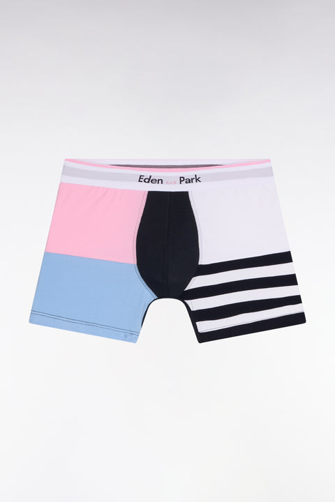 Boxer en jersey de coton colorblock blanc - Image 1