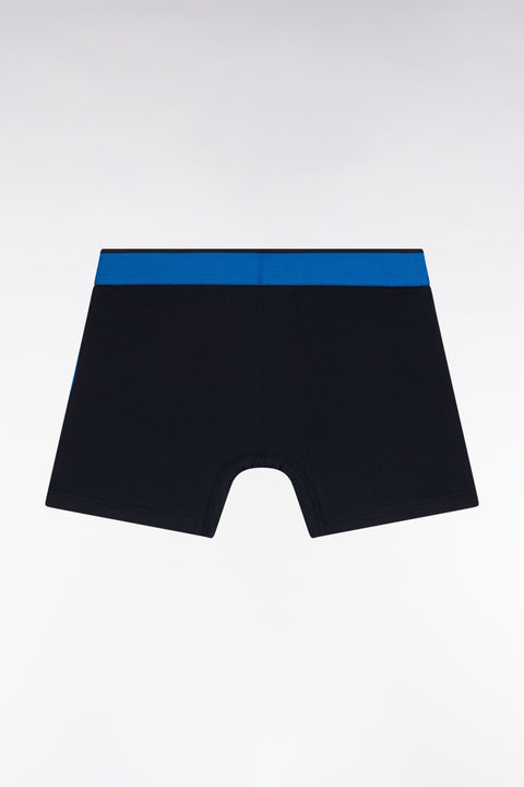 Boxer en jersey de coton colorblock bleu - Image 2