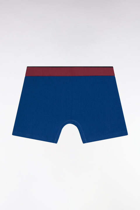 Boxer en jersey de coton bleu à bande contrastée - Image 2