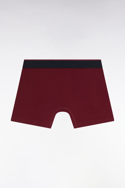 Boxer en jersey de coton bordeaux à bande contrastée - Image 2