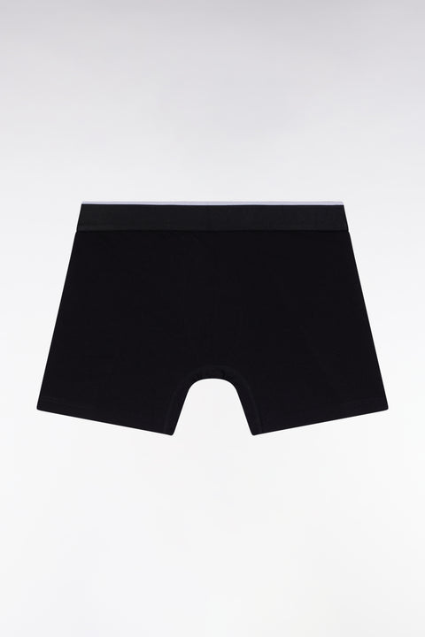 Boxer en jersey de coton colorblock noir et gris - Image 2