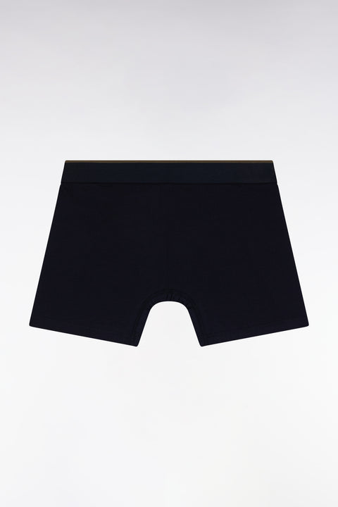 Boxer en jersey de coton colorblock marine et kaki - Image 2