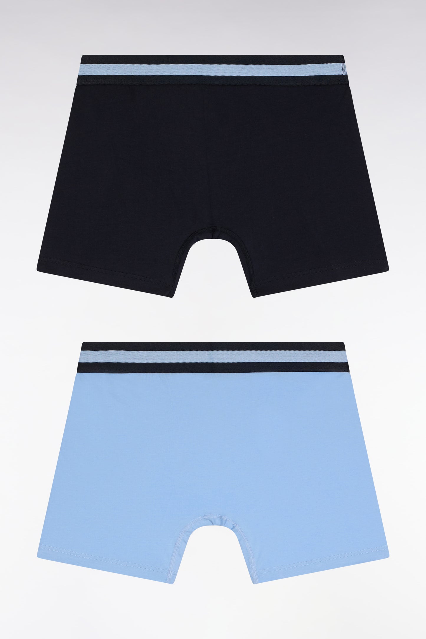 Lot de deux boxers en jersey de coton stretch marine et ciel