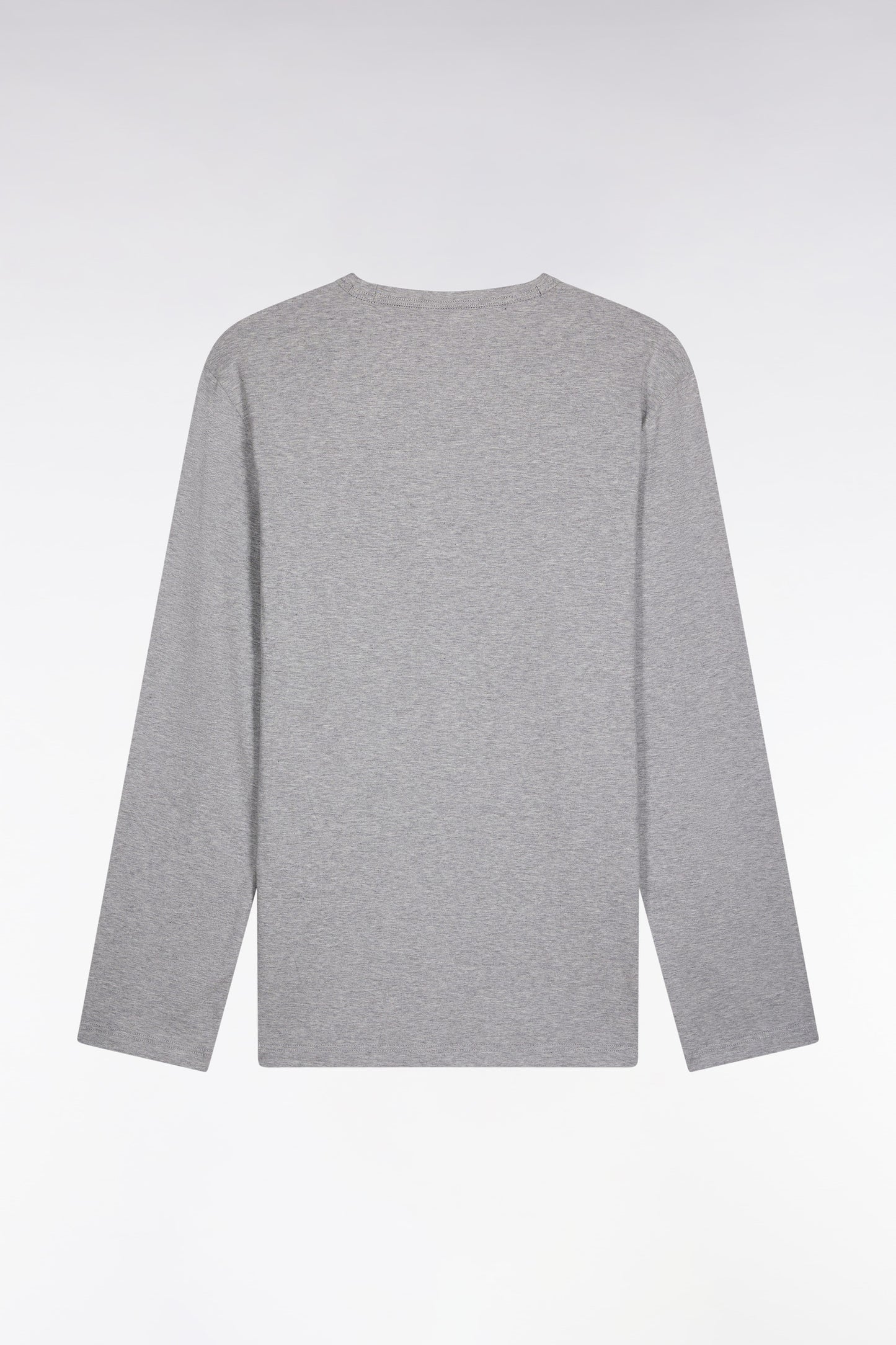 Pyjama long en jersey de coton uni noir et gris passepoils noirs