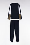 Pyjama long en jersey de coton colorblock kaki