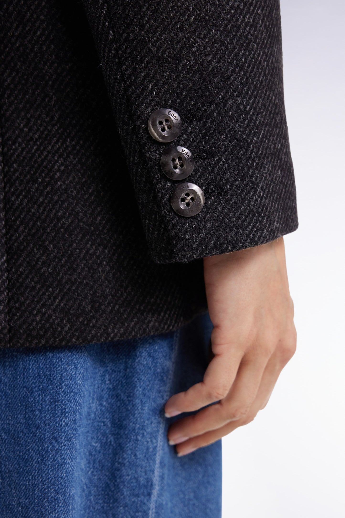 Veste blazer en twill de laine gris coupe Oversized