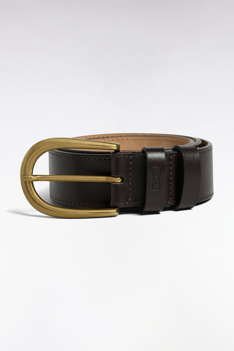 Ceinture en cuir lisse marron - Image 3