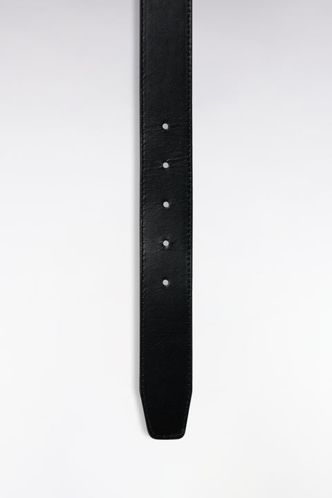 Ceinture en cuir lisse noire - Image 3