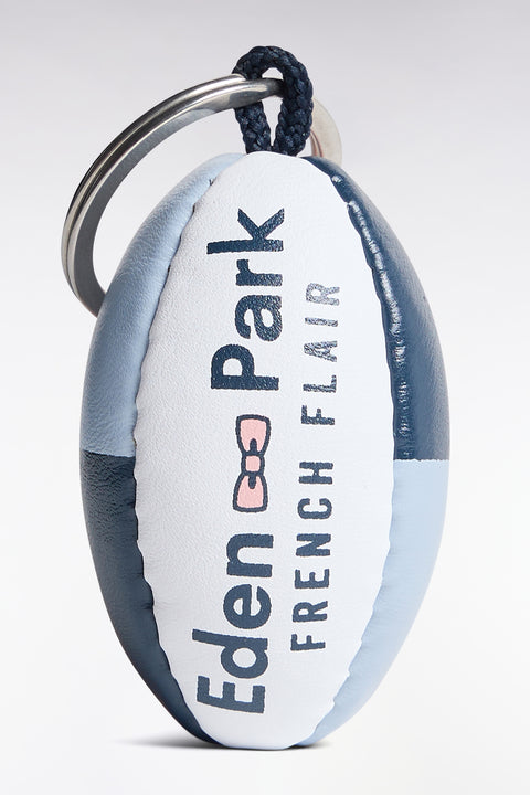 Porte-clés caoutchouc ballon de rugby French Flair marine - Image 1