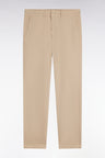 Beige stretch cotton wrinkle-free chino pants