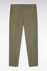 Regular fit light khaki stretch cotton piqué wrinkle-free chino pants