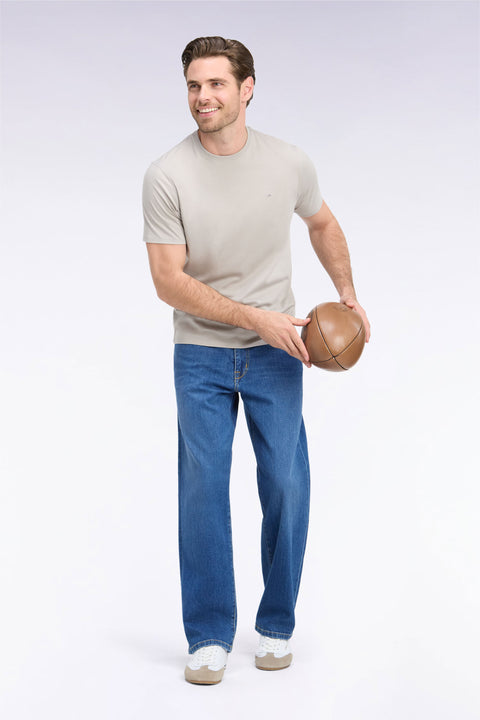 Jean en denim stretch bleu stone bleach coupe regular - Image 1