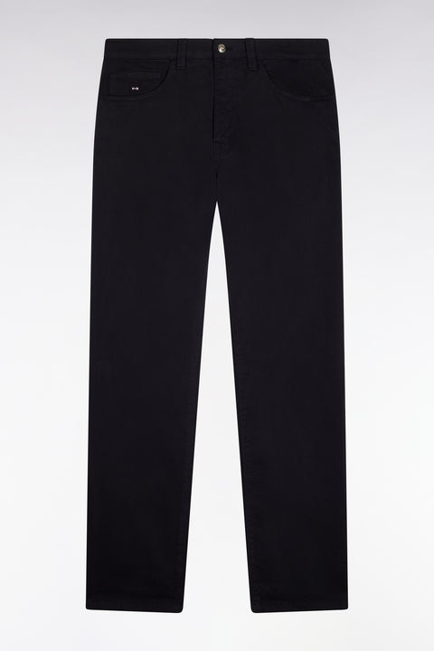 Pantalon 5 poches en toile de coton stretch marine coupe regular - Image 2