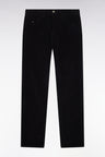 Pantalon 5 poches en velours côtelé noir coupe regular