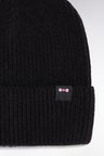 Black ribbed knit hat