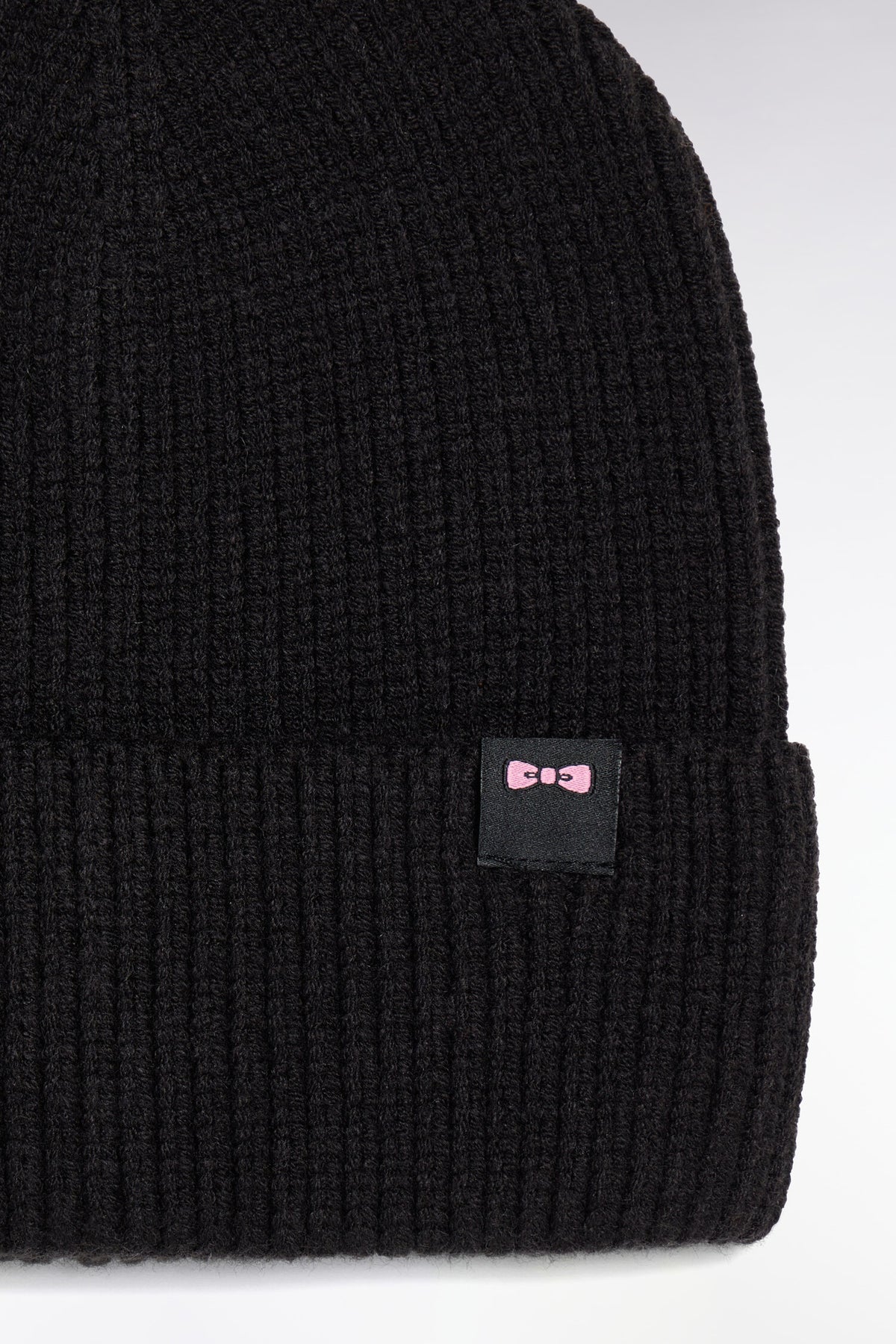 Bonnet en maille côtelée noir