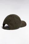 Khaki striped woolen cloth cap