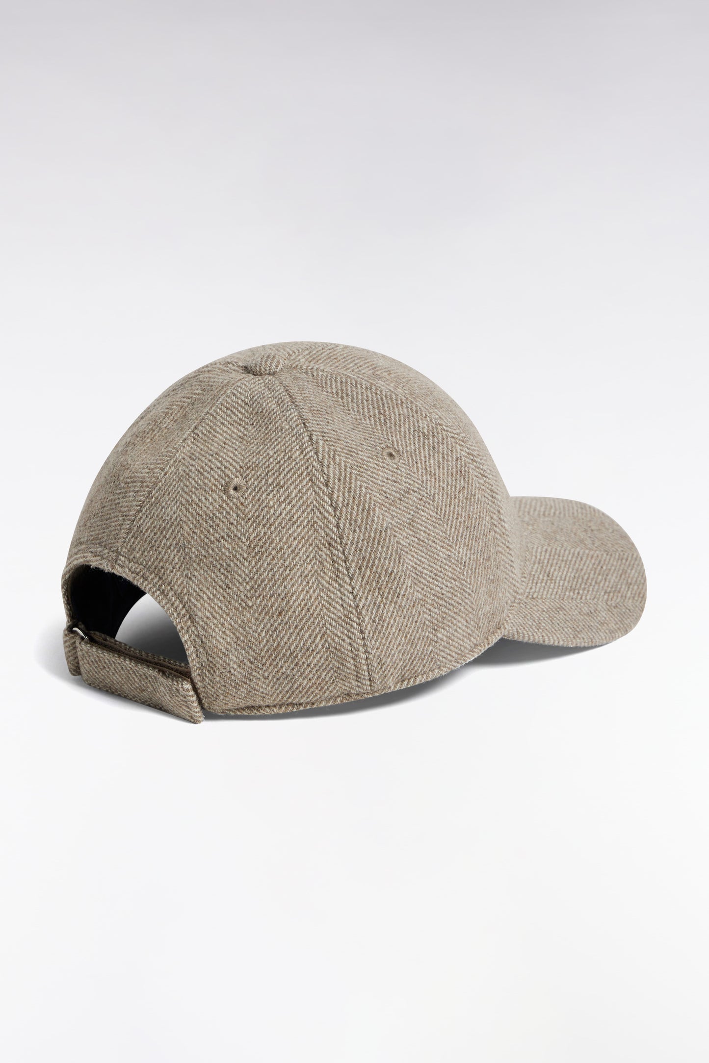 Casquette en drap de laine à chevrons beige