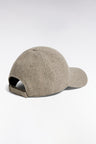 Beige herringbone woolen cloth cap