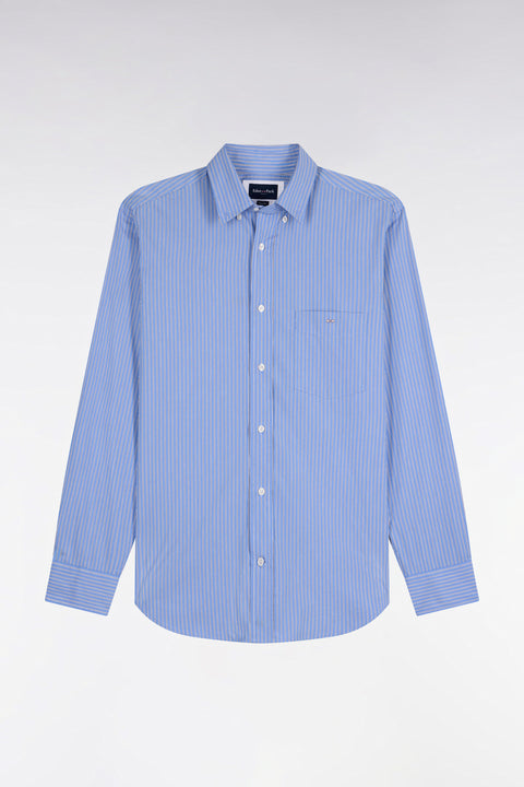 Chemise en coton rayé ciel coupe droite - Image 2
