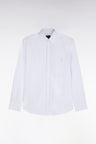 Chemise en coton à rayures bâtons ciel coupe droite