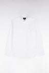 Chemise unie en coton blanc coupe droite