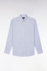 Chemise en coton blanc à micromotifs nœuds papillon coupe droite